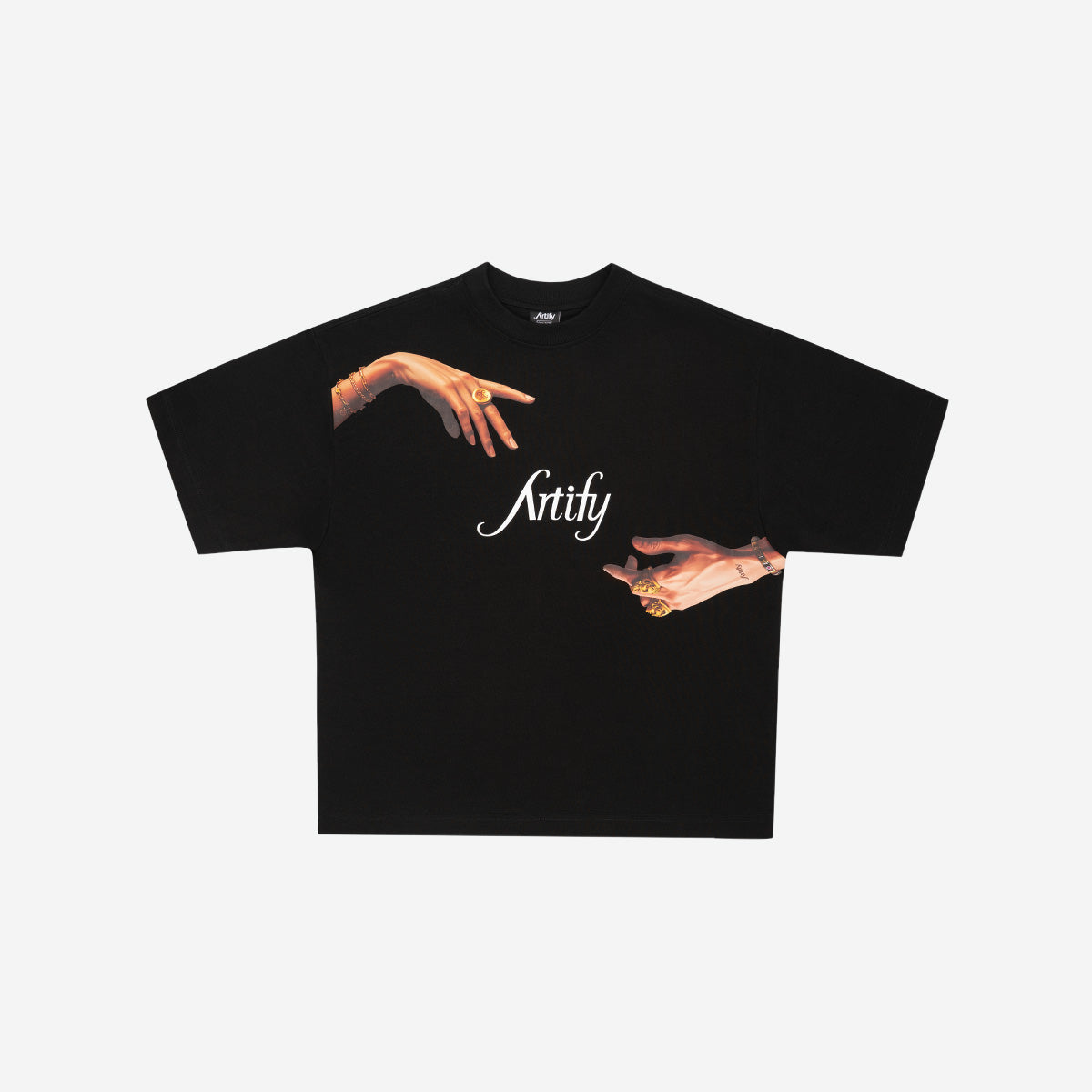 REGEN 'ART ON HANDS' TEE BLACK