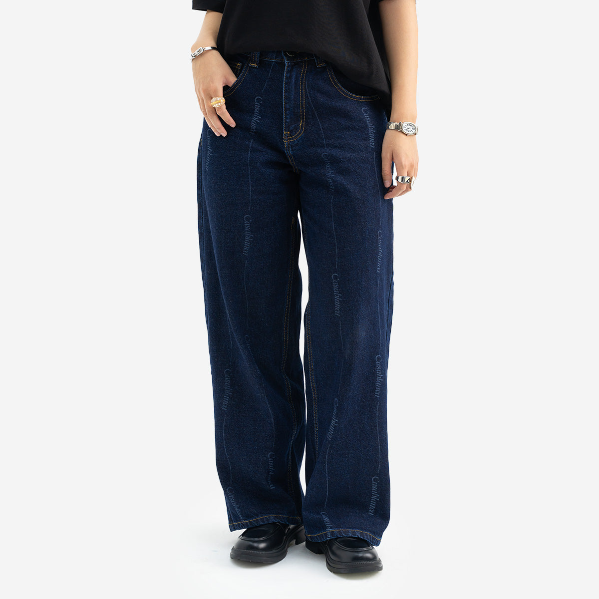 REGEN FADED LOGO JEANS