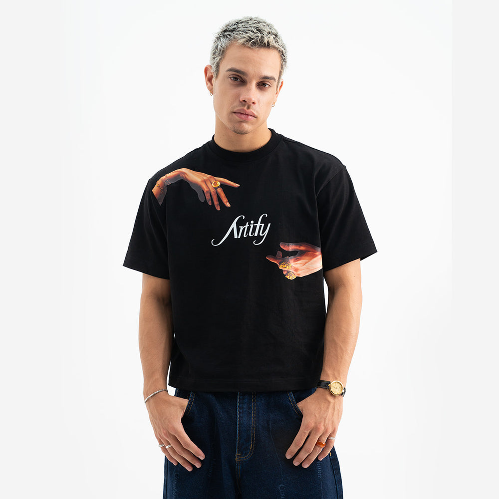 REGEN 'ART ON HANDS' TEE BLACK