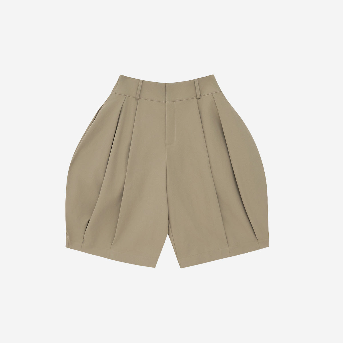 CLASSIC KHAKI DOUBLE PLEATED SHORTS