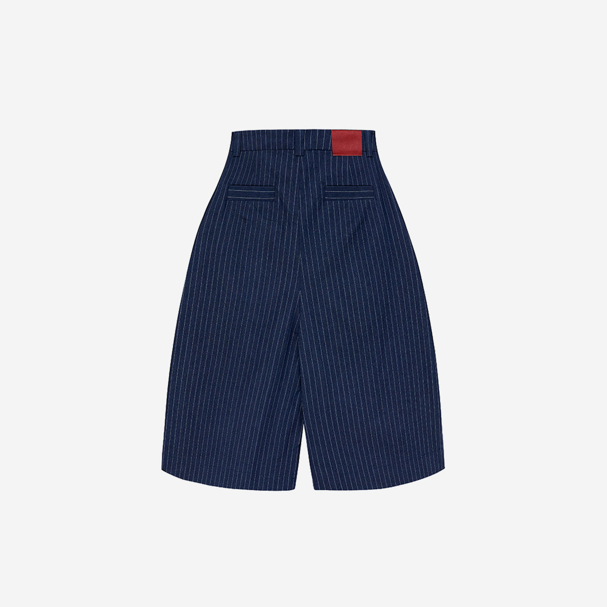 CLASSIC STRIPE DENIM PLEATED SHORTS